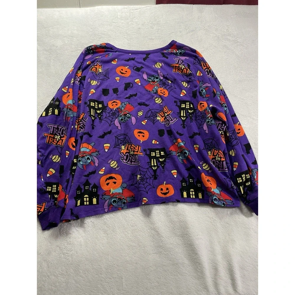 Disney Halloween PJ Top Women's 3X (22w-24w) Purple Lilo + Stitch Shirt Lounge - Picture 6 of 10